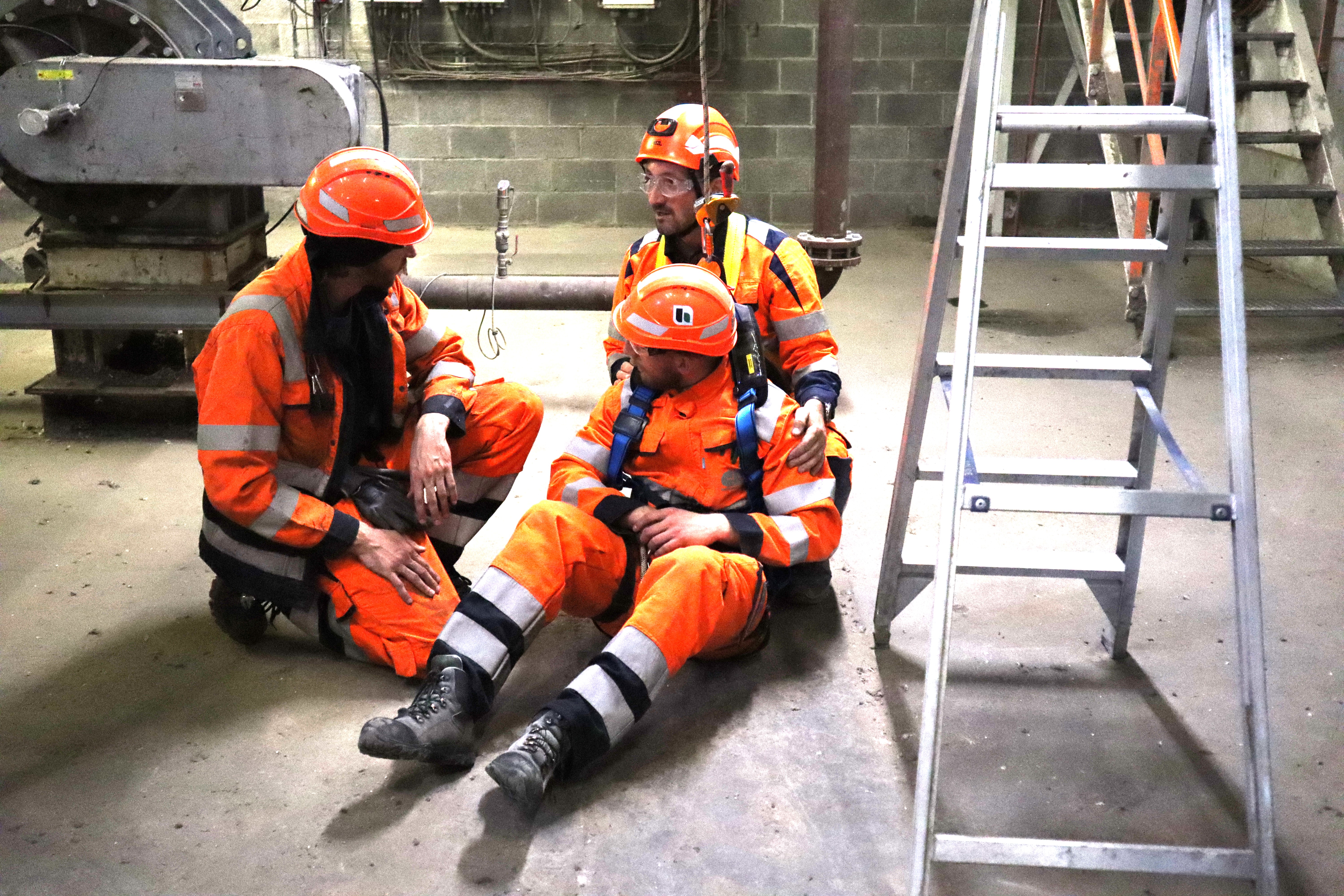 Praktische sessie van de training over werken op hoogte in Antoing